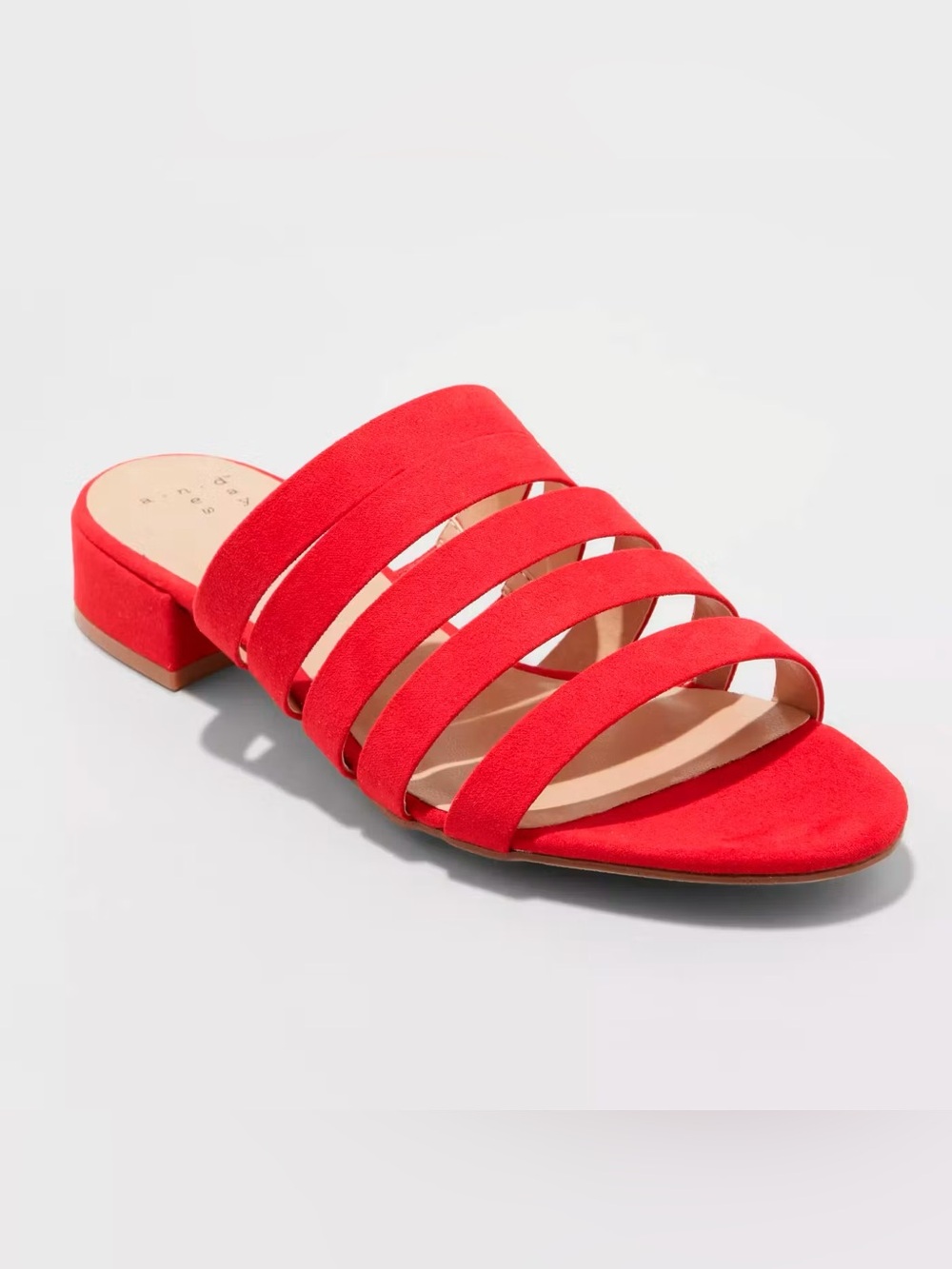 Target Red Multi-Strap Low Block Heel Mule